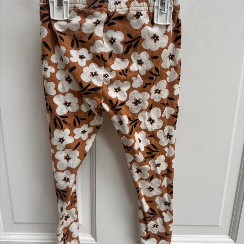 Carter’s 3T Girls Brown & White Floral Pajama Pants Bottoms